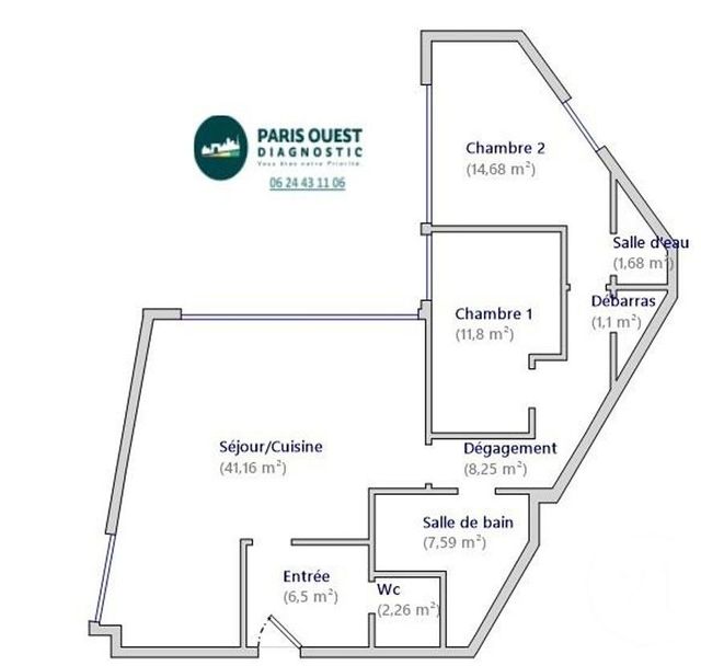 Appartement F3 à louer - 3 pièces - 95.02 m2 - PARIS - 75014 - ILE-DE-FRANCE - Century 21 Lutèce Immobilier